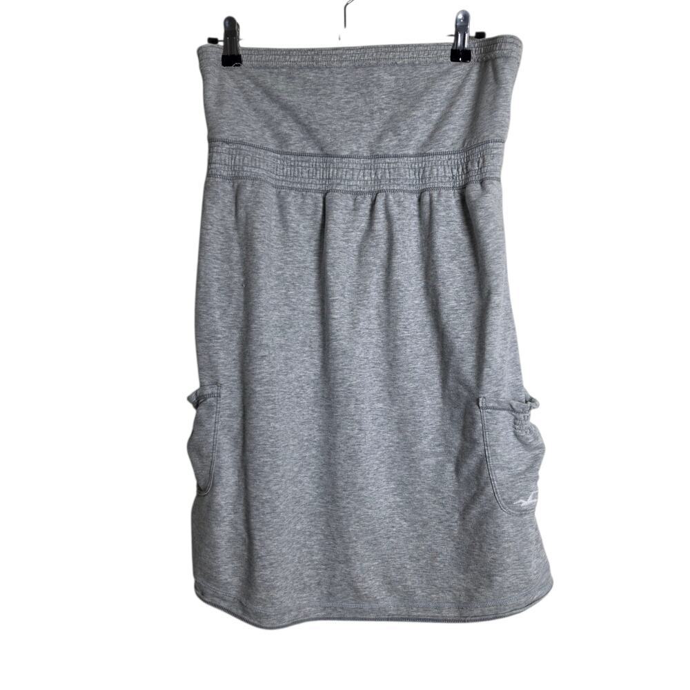 VTG Hollister Y2K Gray Strapless Tube Dress Size M Babydoll Lounge Dress Pockets